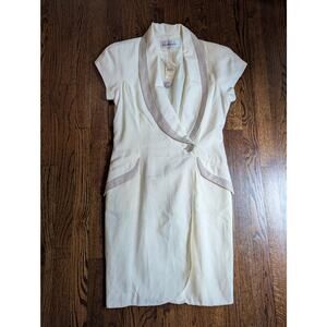 Geary Roark Kamisato Faux Wrap Linen Blend Pencil Dress NWT